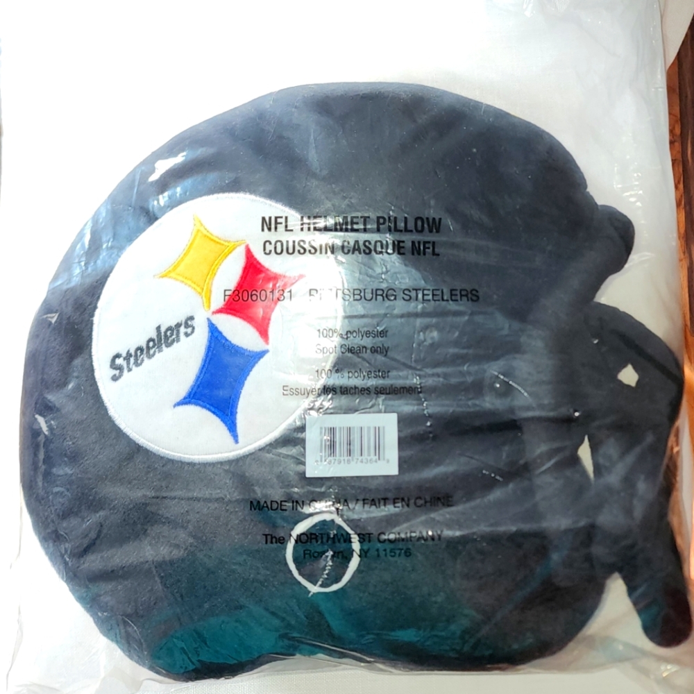 Pittsburgh Steelers plush helmet pillow.